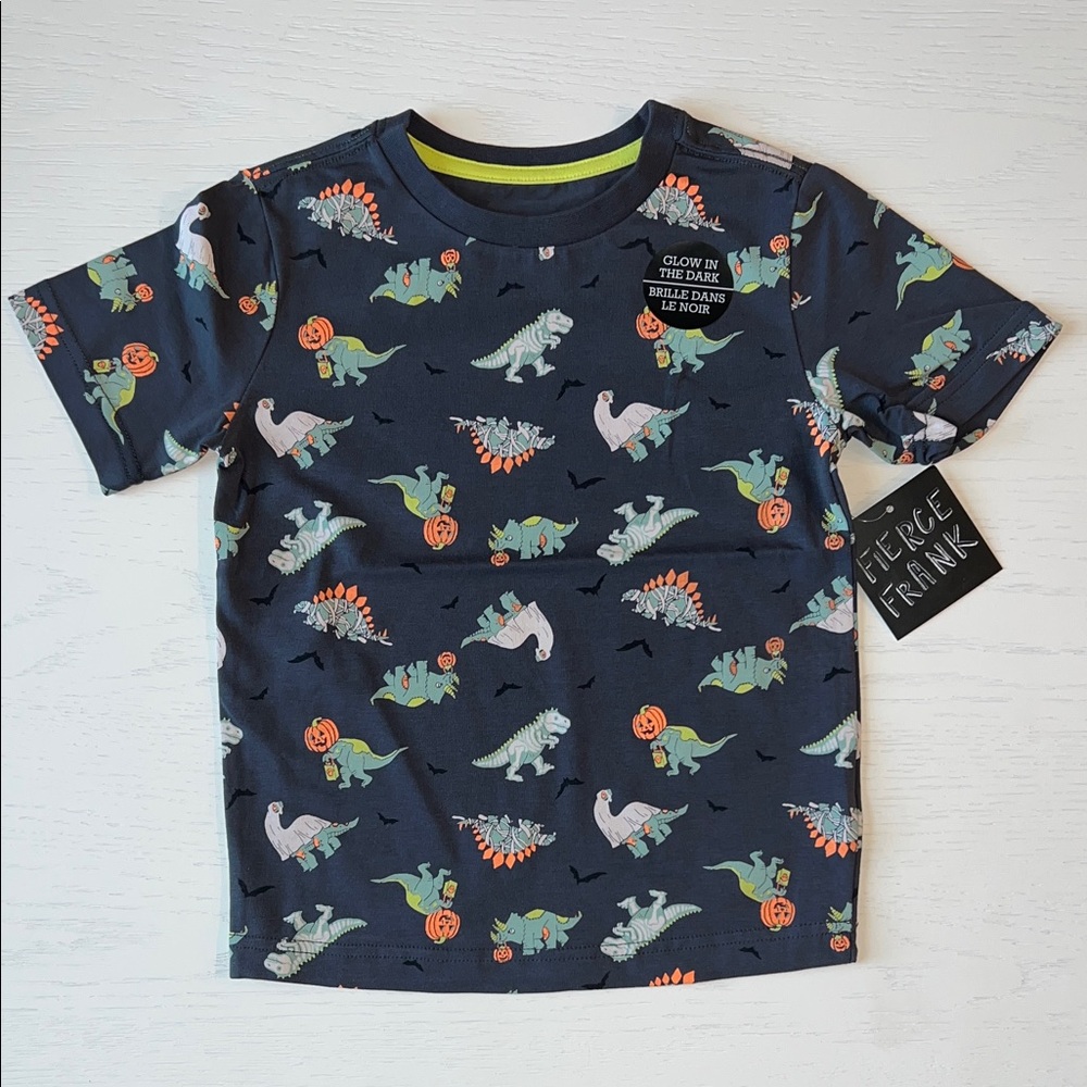 🎃 Fierce Frank Boys Halloween Dinosaur Short Sleeve T-Shirt 4 5/6
